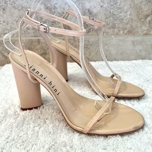 Gianni Bini Kenzie ankle strap block heels in almond milk feminine womens 10M